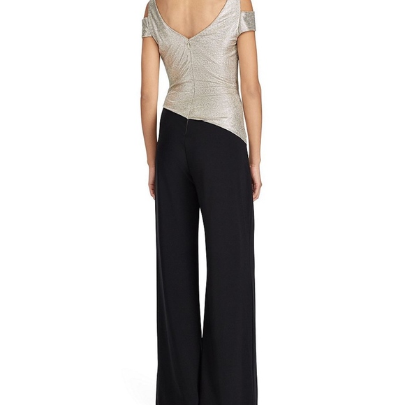 Ralph Lauren Metallic Cutout Shoulder Jumpsuit. - Picture 2 of 2